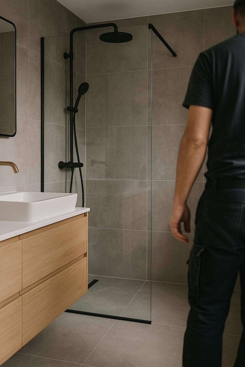 Vernieuwde badkamer met inloopdouche