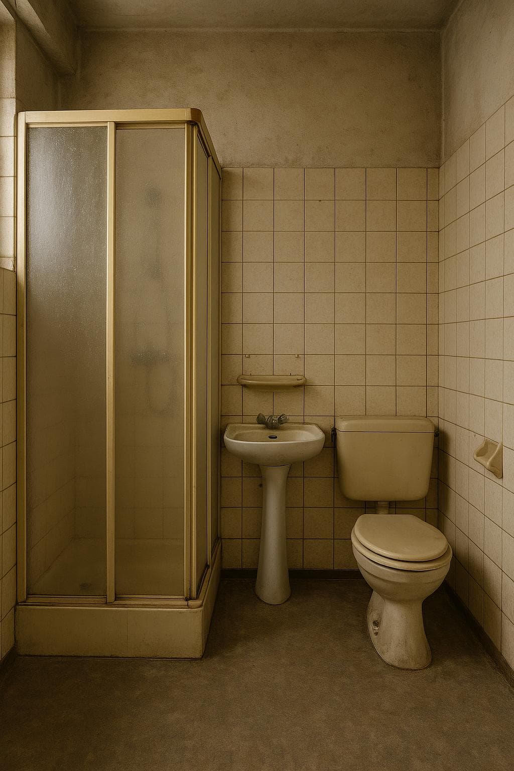 Badkamer voor de renovatie